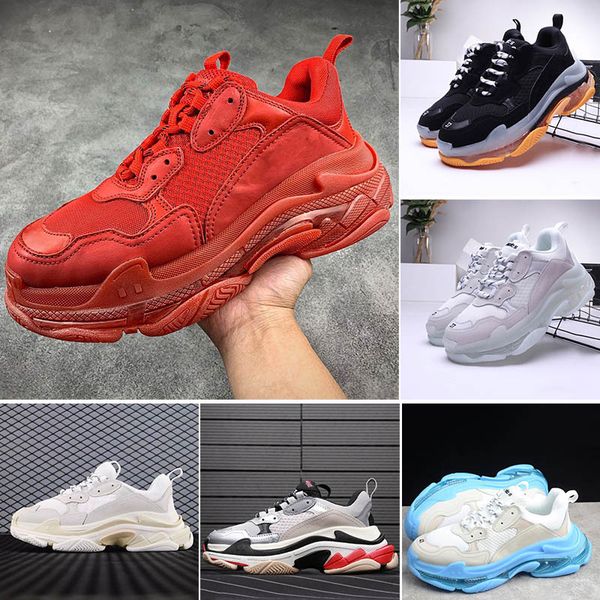 

2018 luxury #13;quality balenciaga triple s designer casual low old dad sneaker mens womens trainers speed shoes size 36 45, Black