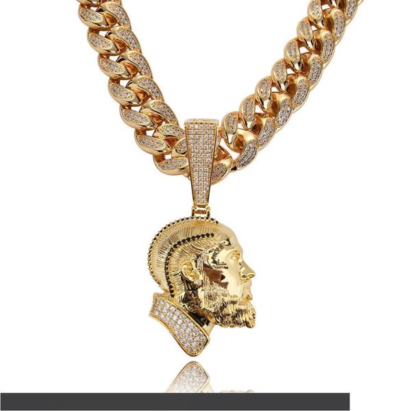 

r. i. p nipsey hussle кубинская цепь ожерелье кулон с теннисной цепью обледенелые побрякушки кубический цирконий блестящие мужские хип-хоп ю, Silver