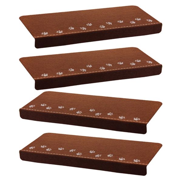 

4pcs indoor night luminous stair tread mats non slip carpet floor rug coffee