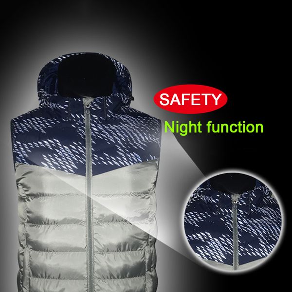 

new usb heater hunting vest heated jacket heating winter clothes men thermal outdoor sleeveless vest hiking climbing fishing, Gray;blue