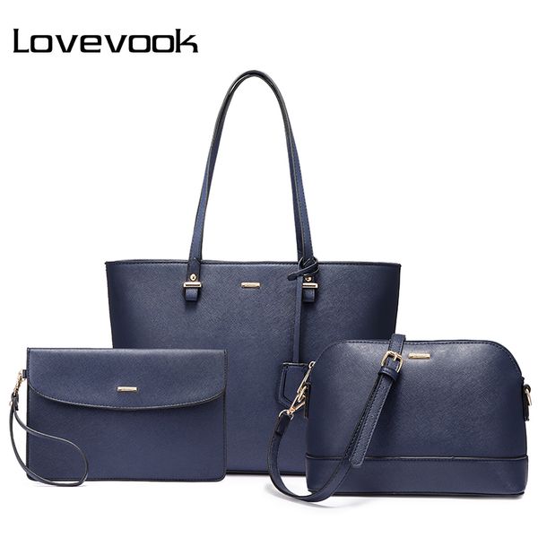 

lovevook 3 pcs/set shoulder corssobody bags for women handbags and purses female messenger bags ladies purse school bag 2018