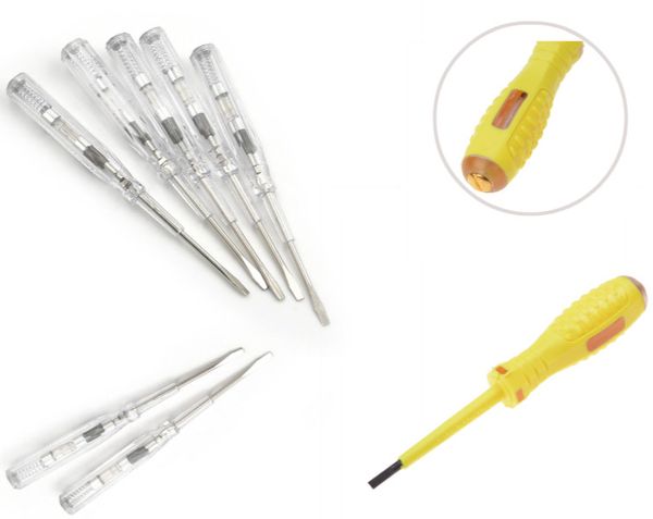 

1/2/5 pcs 100-500v plastic induced electric tester screwdriver probe with indicator light voltage tester pen ac/dc detector