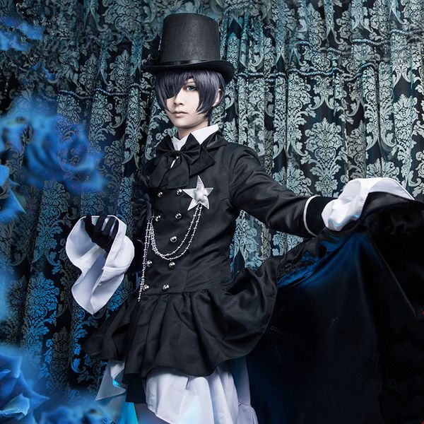 

anime kuroshitsuji black butler ciel phantomhive cosplay costume women men role playing dress fancy ball party suit