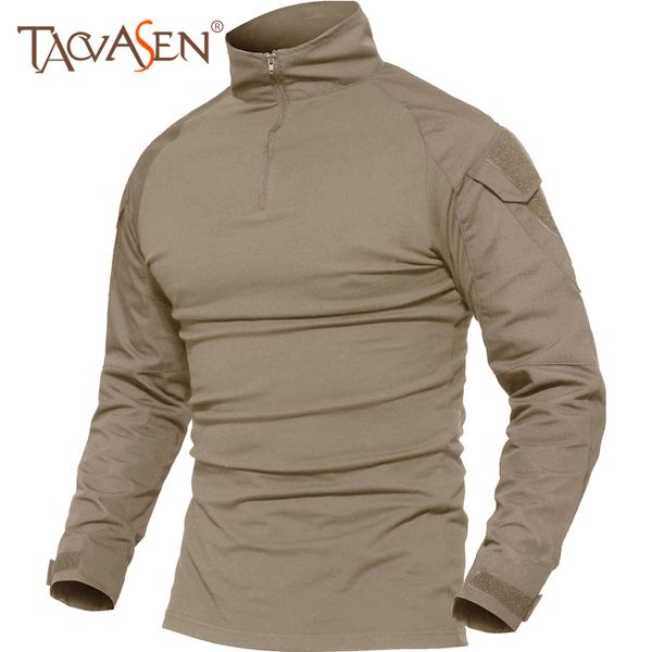 

tacvasen men army tactical t shirt long sleeve combat tshirt outdoor camping hiking clothes climbing hunting t-shirt, Gray;blue