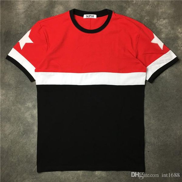 

2017 fashion brand mens t-shirts red short sleeve casual tshirt tee mens with short tee tee stars printed, White;black