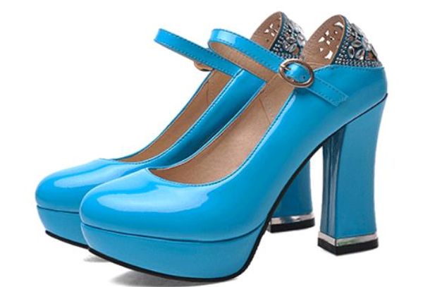 

2019 women's shoes in spring and autumn with new style high heel coarse heel round head waterproof table @7047, Black