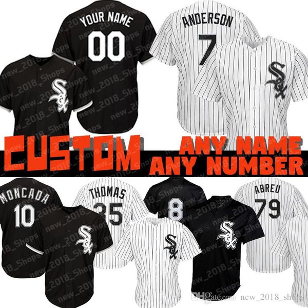 

Custom 7 Tim Anderson 10 Yoan Moncada 35 Frank Thomas White Sox 8 Bo Jackson 74 Eloy Jimenez 79 Jose Abreu 7 Tim Anderson 72 Carlton Fisk