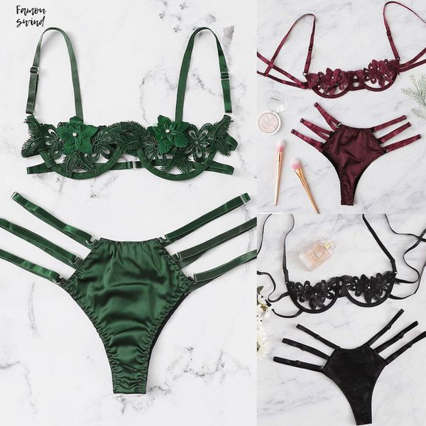 

лето new женское бельё набор цветов цветочные наборы без ведущего беспроводной bra panty нижнего белья babydoll сексуальный женский бюстгаль, Red;black