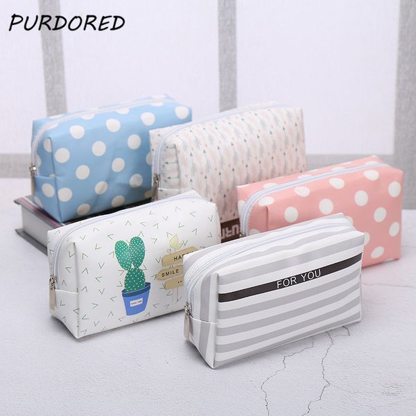 

purdored 1 pc fashion women makeup bag waterproof cosmetic bag toiletry bags wash organizer storage pouch dropshipping