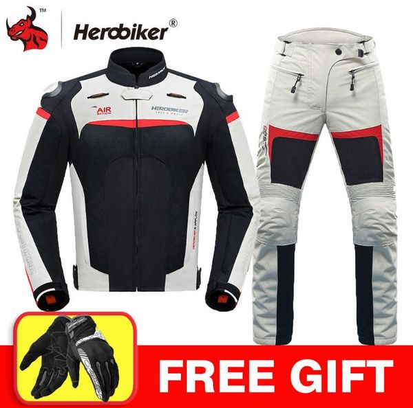 

herobiker motorcycle jacket protective gear breathable mesh men moto motocross off-road jacket night reflection moto