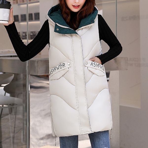 

jackets women 2019 new solid long outerwear cotton jackets pocket loose hooded vest coats jacket ladies basic street coat, Black;white