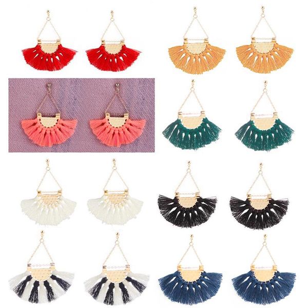 

новые личности многоцветный веерообразные серьги с кисточками 2019 мода серьги богемный стиль женщины ювелирные изделия ручной работы лучший, Silver