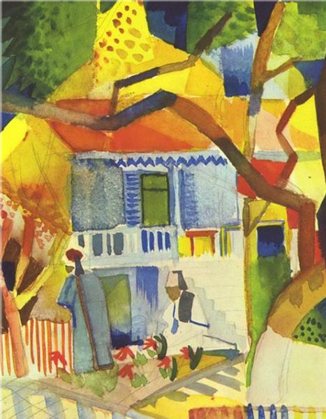 

август маке -innenhof де landhauses в сен-жермен home decor handpainted hd печать картина маслом на холсте wall art canvas картинки 191231