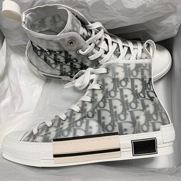 

flowers technical canvas high sneakers mens designer shoes womens lace up sneakers with pvc materials with box lll42, Black