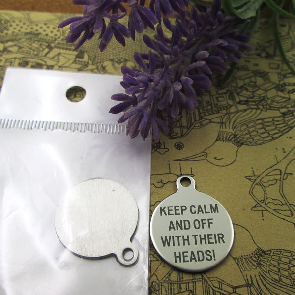

40pcs--"keep calm and off with their heads"stainless steel charms more style for choosing diy charms pendants for necklace, Bronze;silver