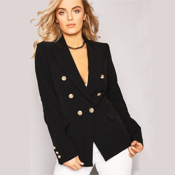 

woman fashion slim suit temperament easy time short women's clothing double breasted 2019 solid loose womens blazers, White;black