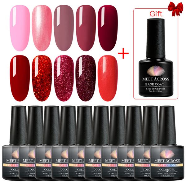 

meet across gel nail polish manicure set for nail art semi permanent uv led lamp varnishes base coat gel lacquer