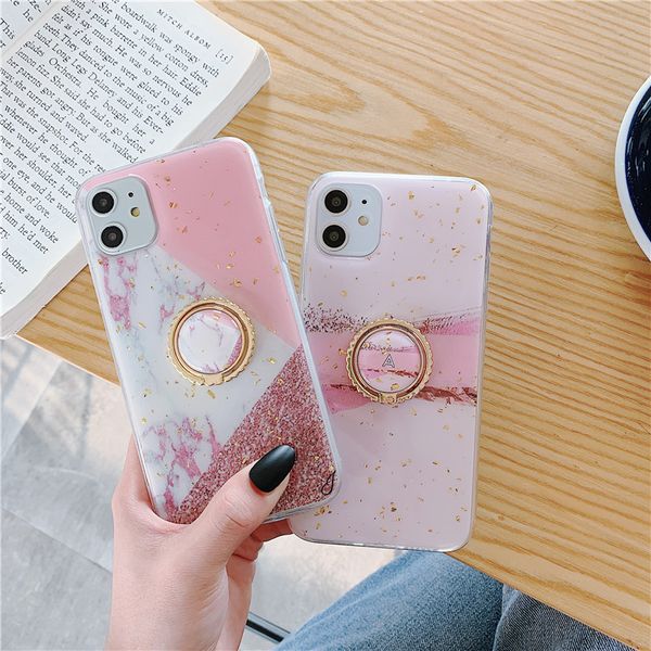 

one piece luxury phone case for iphone 6s 7 8p xs 11 11promax fashion pink marble designer phone case back cover with kickstand