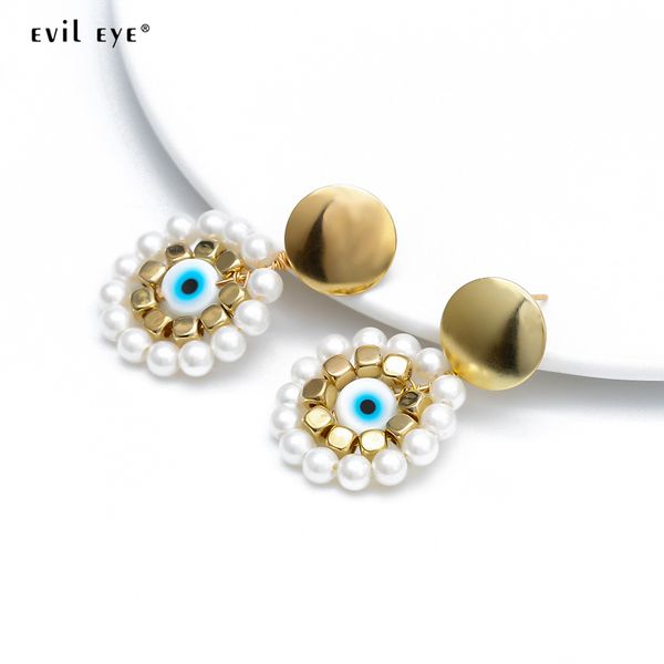 

evil eye flower earrings turkey eye gold color earring female women fashion jewelry gift handmade ey6520, Golden;silver
