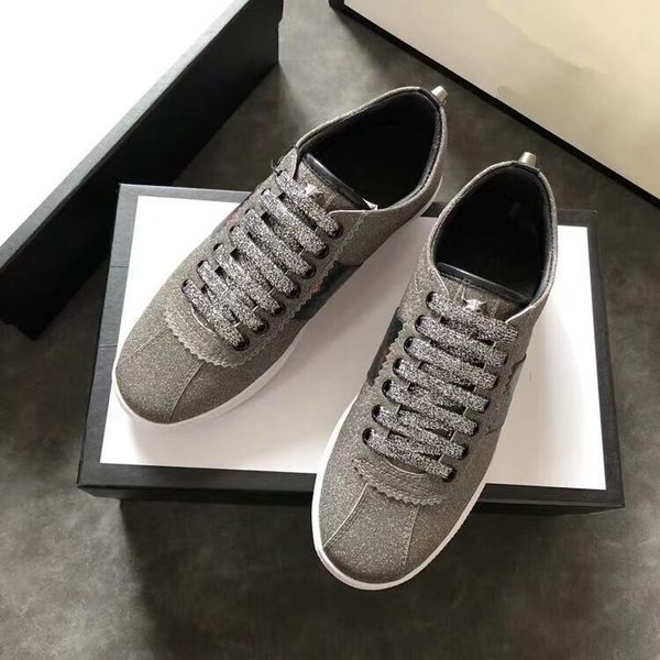 

new genuine leather flats designer sneakers men women classic casual shoes python tiger bee flower embroidered cock love sneakers 35-41 001, Black