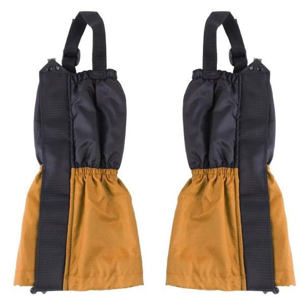 

1pair children waterproof breathable gaiters outdoor protective leg feet cover leg gaiters for skiing hiking, Black