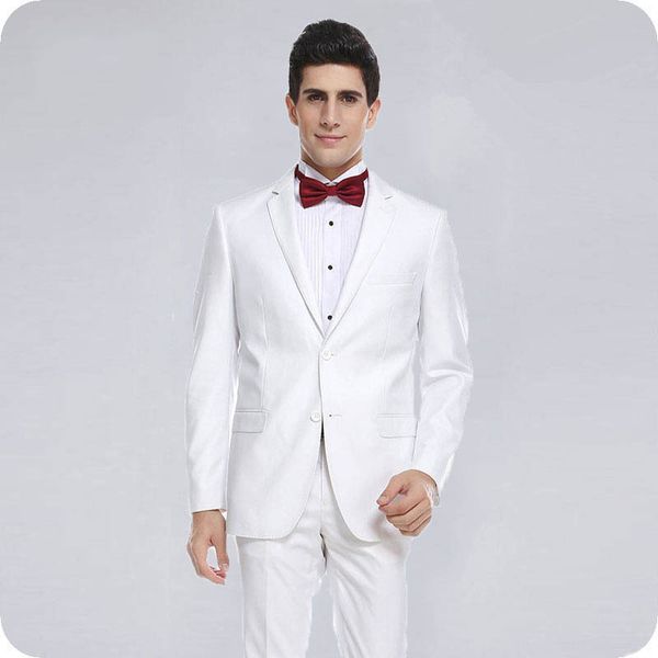 

costume homme white groom tuxedos men wedding suits man blazer notched lapel 2piece evening party handsome groomsmen jacket pants, Black;gray