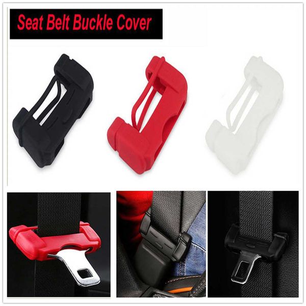 

universal car safety belt buckle covers padding anti scratch silicon seat padding interior accessories belt buckle protector