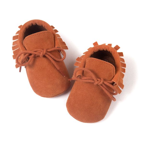 

newborn babytassel scrub shoes toddler soft sole crib slip-on pre-walker infant boy girl coral velvet moccasins 0-18m