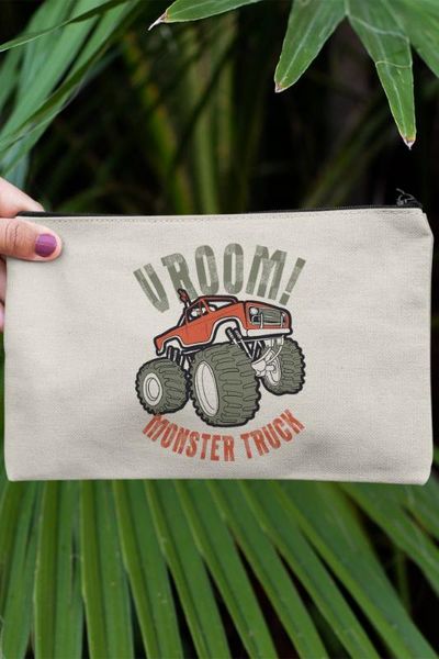 

angemiel clutch monster truck portfolio hand makeup bag, Silver