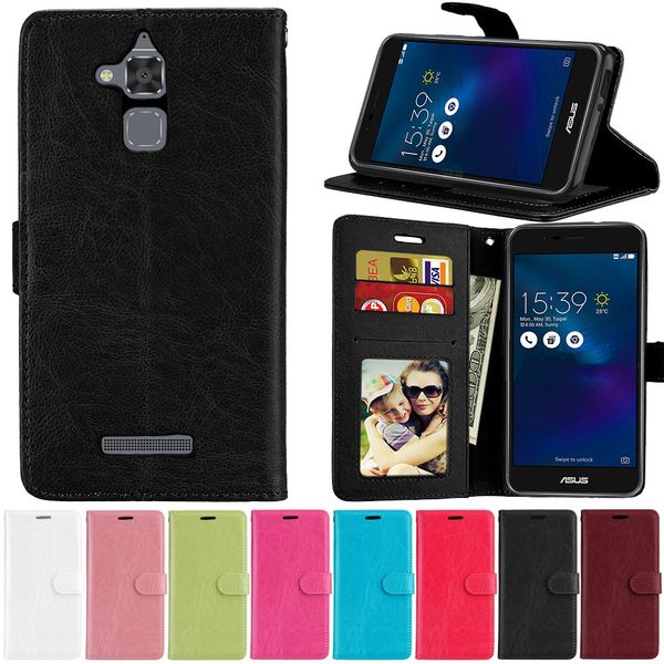 

flip leather case for asus zenfone 3 max zc520tl x008d vintage wallet case stand cover pu+tpu card holder bags for asus 3 max
