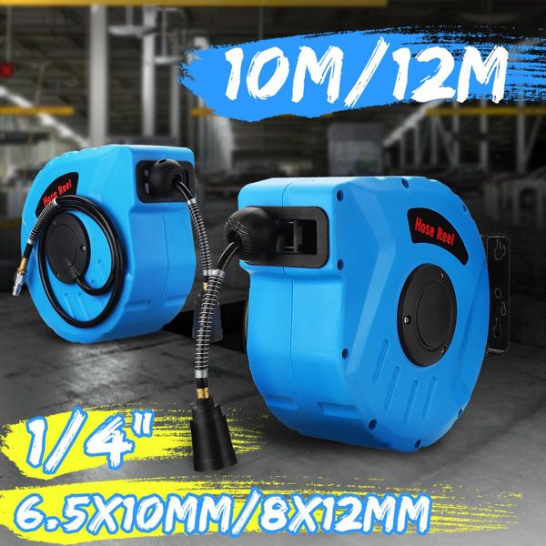 

1/4inch air hose reel for home auto retractable reel car washer flexible garden 10m/ 12m air hose for clean dust