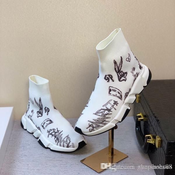 

luxury fashion casual socks shoes speed trainer black fashion letter knitting socks boots skinny feet trainer sneakers vacation size 38-45