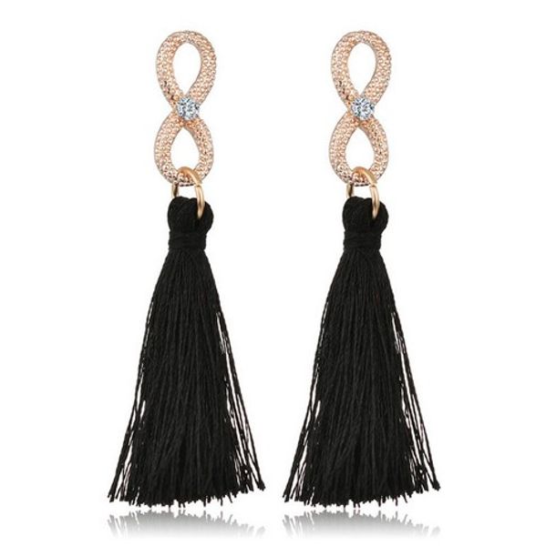 

lucky 8 tassel earrings for women colorful long layered thread ball dangle earrings yellow red fashion jewelry valentine birthday gifts chri, Silver