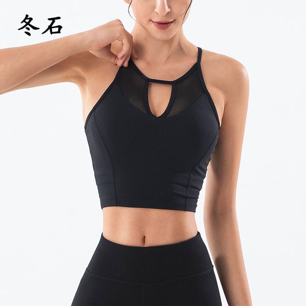 

теннис crop top женщины фитнес спорт бюстгальтер pad выдалбливают йога tops strappy gym wear дышащий stretchy high impact, White;black