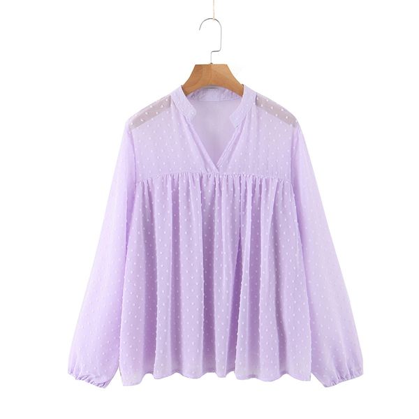 

women spring v neck long sleeves blouse mesh gauze voile pullover shirt ladies casual spring xz2414, White