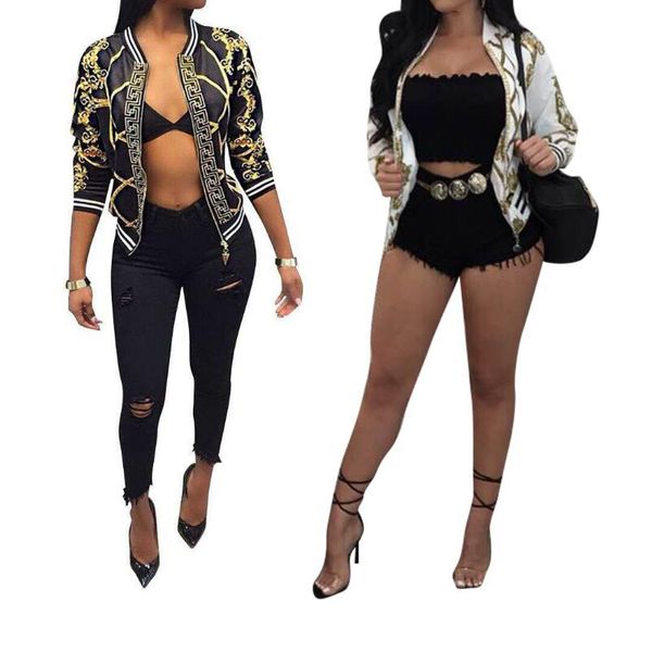 

Wholesale 2019 Autumn New Style Digital Positioning Printing Jacket Women's Fashion Thin Section Self Cultivation Type Women's Jacket
