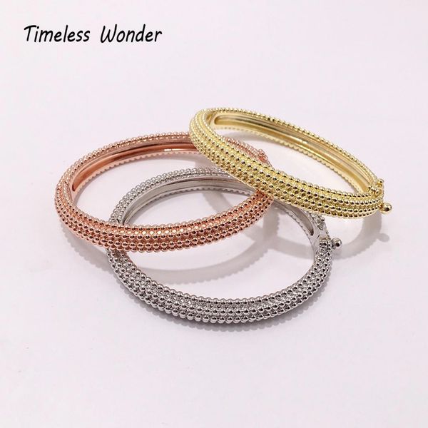 

timeless wonder brass stunning geo beaded bangle bracelet women jewelry punk statement gothic designer ins gold rose silver 2522, Black