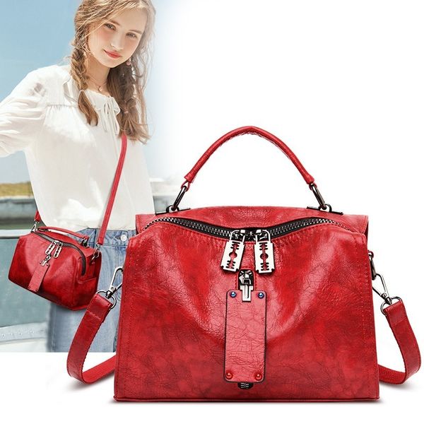 

multifunctional women bag shoulder bag small european and american trend retro soft pu leather casual