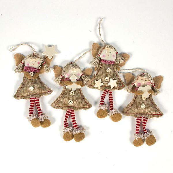 

4pcs christmas decoration mini fabric angel girl doll christmas tree decoration household new arrival selling dropshipping