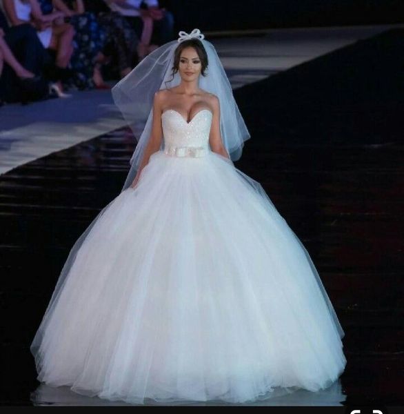 

2019 luxuriou ball gown wedding dre e weetheart equin beaded tulle floor length plu ize wedding gown parkly bridal dre e