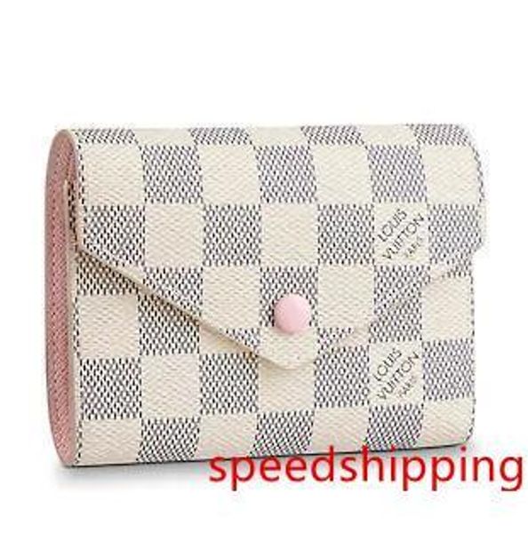 

n64022 victorine wallet grid pattern white real caviar lambskin chain flap bag long chain key card holders purse clutches evening