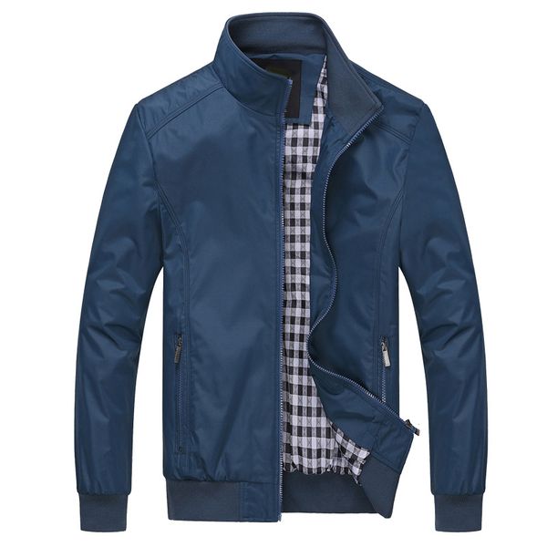

solid color new 2019 men spring autumn outerwear mandarin collar clothing casual jacket m-5xl 6xl, Black;brown