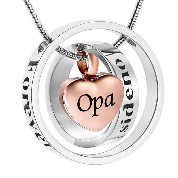 

cremation necklace for ashes no longer by my side but forever in my heart memorial heart urn pendant beautiful keepsake -rose gold, Silver
