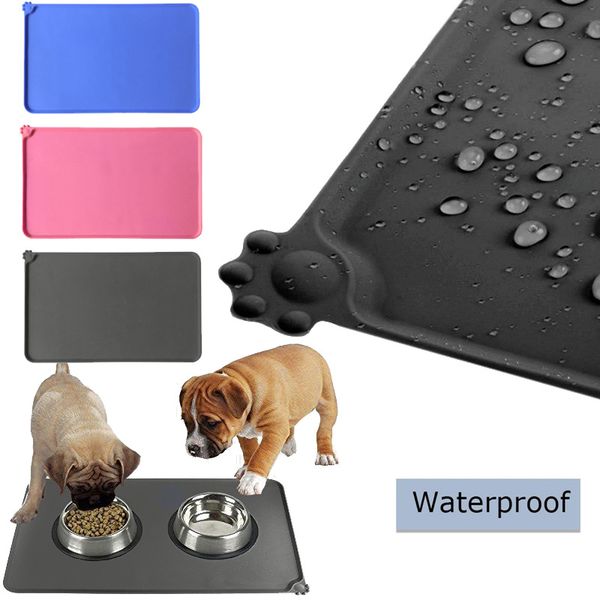 

puppy feeding mat 47*30cm cat pet feed placemat dog pad silicone bed pee pads bowl water dish