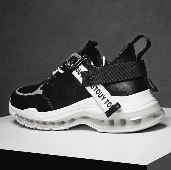 

fiuggi leather thick daddy sneakers shoes women 2020 autumn new fashion trend light running shoes wild casual woman black