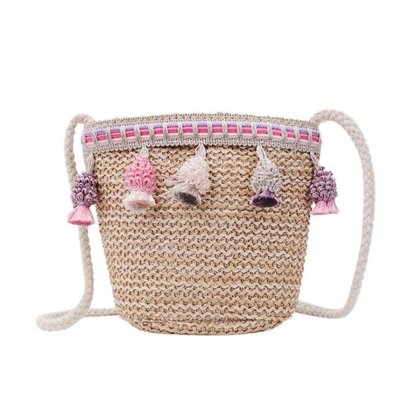 

fashion children's shoulder messenger weaving bag coin purse pack for child