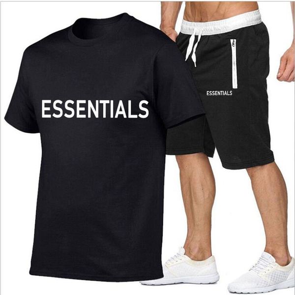 

new sports men's suits t-shirt running sports short sleeves + casual shorts men's clothes running pants suits, Gray