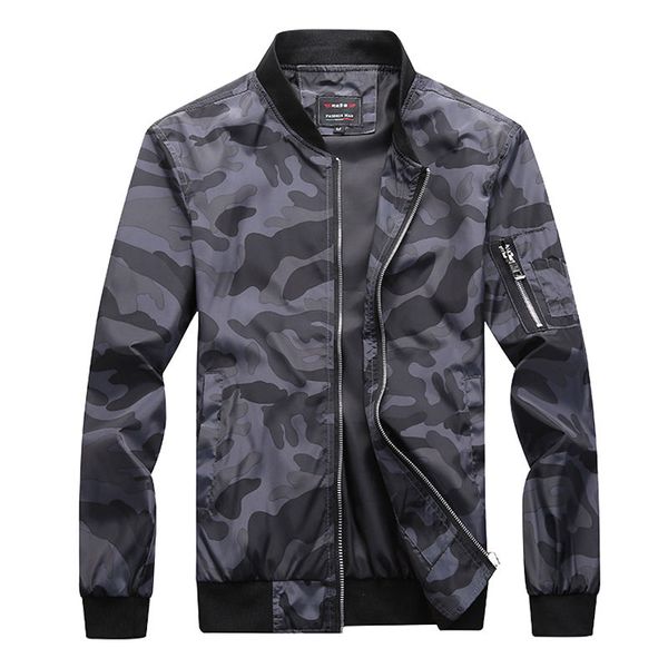 

m-7xl 2019 new autumn men's camouflage jackets male coats camo bomber jacket mens brand clothing outwear plus size m-7xl, Black;brown