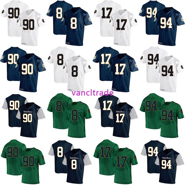 

2019 ncaa football norte dame fighting irish 90 isaac rochell 8 jafar armstrong 17 james onwualu 94 jarron jones jerseys, Black;red