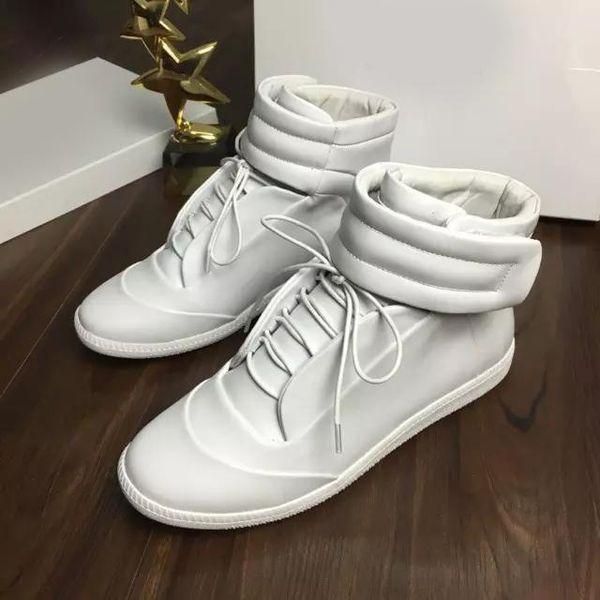 

new designer double box man name brand high hook&loop mixed colors flat sneaker outdoors shoes size eur 39-46, Black